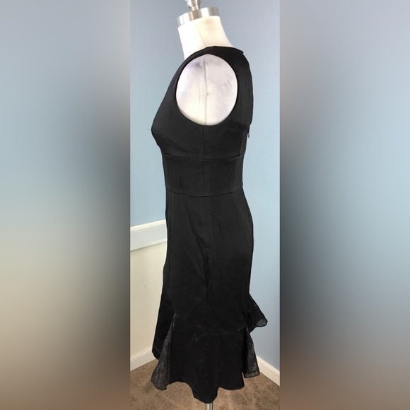 Kat Unger Black Empire Waist Formal Cocktail Wedding Midi Dress size 2 - Picture 3 of 6